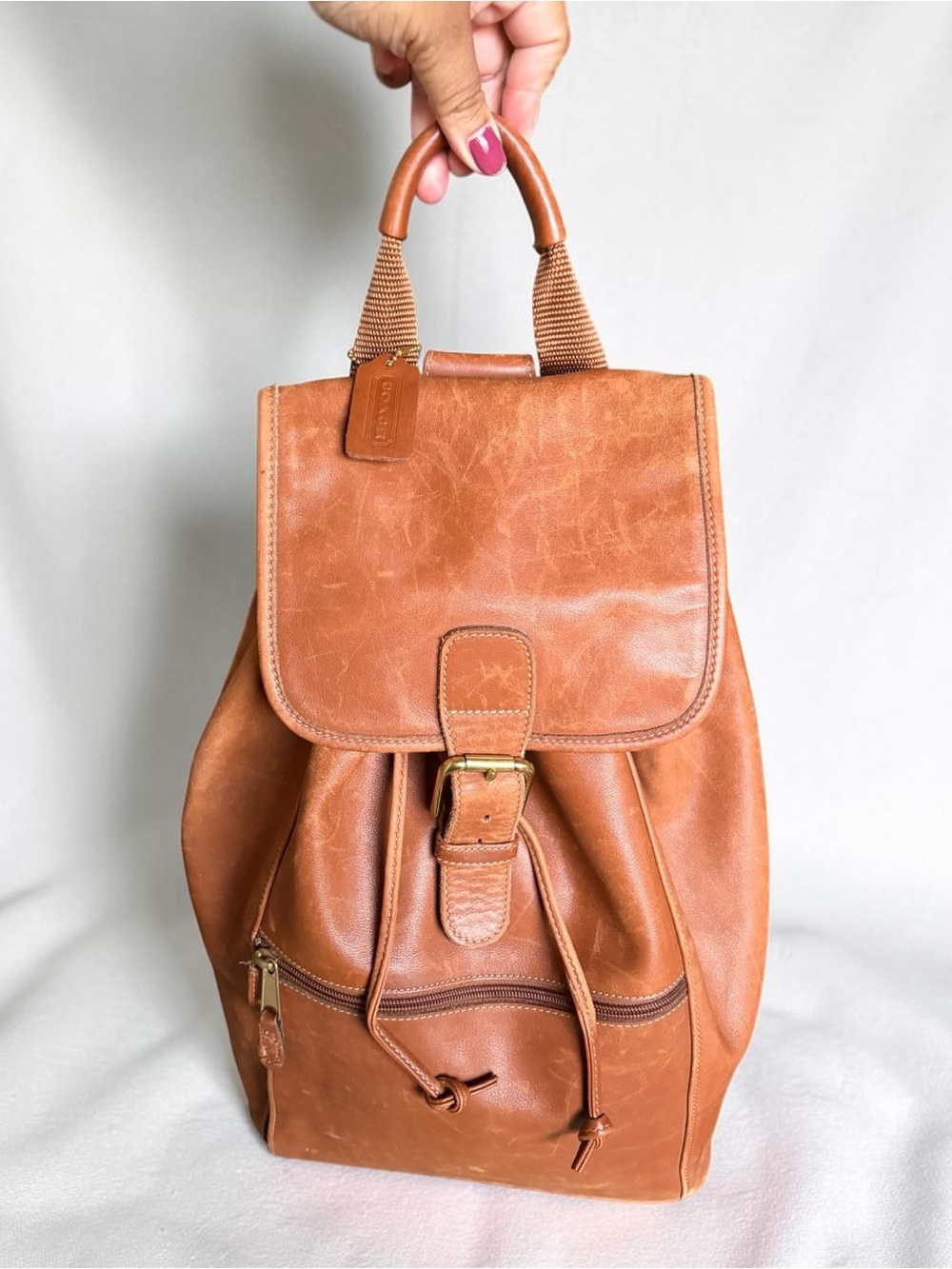 Vintage Coach XL British Tan Soft
Leather Backpack Rucksack